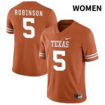 Texas Longhorns Women's #5 Bijan Robinson Authentic Orange NIL 2022 College Football Jersey ODW60P8L